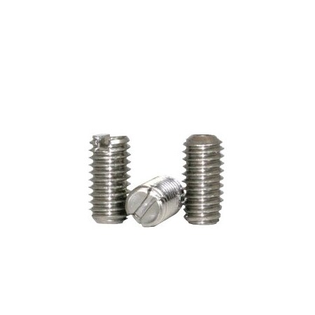 Newport Fasteners Slotted Socket Set Screws, Cup Point, 6-32 x 3/8", Stainless Steel, 18-8, Slotted Drive , 100PK 843038-100